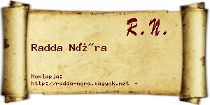 Radda Nóra névjegykártya