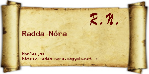 Radda Nóra névjegykártya