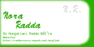 nora radda business card